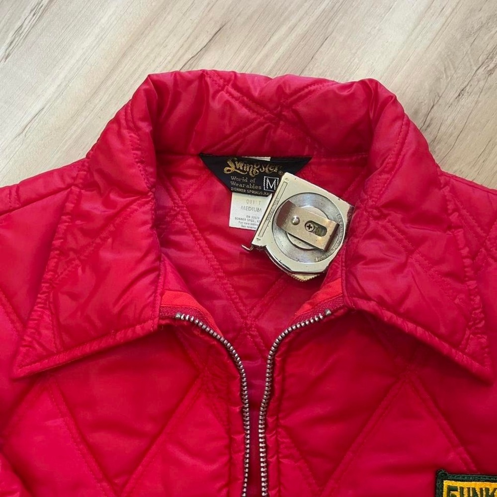 Vintage 1970s quilted jacket with embroidered patch - Picture 4 of 5
